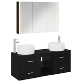 Bathroom Furniture Set 4 pcs Black Oak 3407024