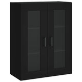 Wall Mounted Cabinets 2 pcs Black Engineered Wood 3197938