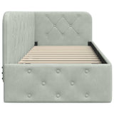 Corner Bed Frame with Headboard Light Grey 80 x 200 cm Velvet 42016513