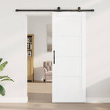 Sliding Door White and Black 78 x 211 cm Solid Pine Wood 3333333
