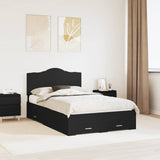 Bed Frame with Headboard Black 120 x 190 cm Engineered Wood 3413631