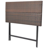 7 Piece Folding Outdoor Dining Set Steel Poly Rattan Brown 42877