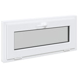 Basement Window RISOR 90 x 40 cm PVC and Glass White 42047265