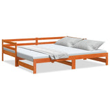 Daybed with Trundle without Mattress Wax Brown 90x200 cm Solid Wood 847159