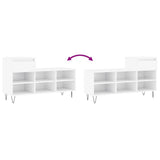 Shoe Cabinet High Gloss White 102x36x60 cm Engineered Wood 831366