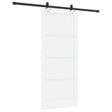 Sliding Door White and Black 86 x 198.5 cm Solid Pine Wood 3333539