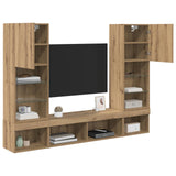 TV Wall Units with LED 5 pcs Artisan Oak Engineered Wood 3402958