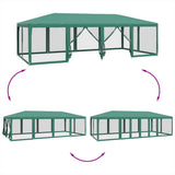 Party Tent with 12 Mesh Sidewalls Green 8x4 m HDPE 4010073
