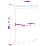 ZNTS Balcony Side Awning 125x250 cm Cream 48419