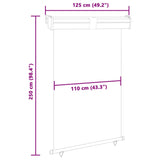 ZNTS Balcony Side Awning 125x250 cm Cream 48419