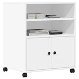 Printer Stand with Wheels White 60x48x74 cm 840632
