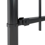 Garden Fence with Hoop Top Steel 359x80 cm Black 277648