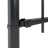 Garden Fence with Hoop Top Steel 359x80 cm Black 277648
