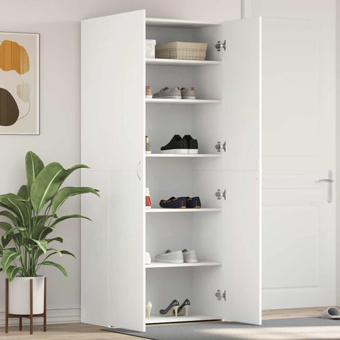 Shoe Cabinet with Door White 80 x 35.5 x 180 cm Engineered wood 3333836