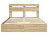 Storage Bed with Drawer Sonoma Oak 120 x 200 cm Engineered Wood 3411580