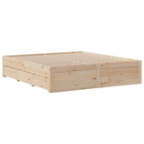 Bed Frame without Mattress with Drawers 200x200 cm Solid Wood Pine 3308792