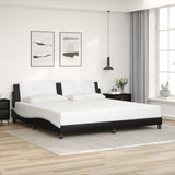 Bed Frame with LED without Mattress "Zadar" Black and White 200x200 cm 3214136
