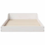 Bed Frame White 90 x 210 cm Solid Pine Wood 873347