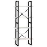 4-Tier Book Cabinet White 60x30x140 cm Solid Pine Wood 806443