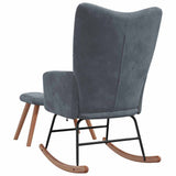 Rocking Chair with Footstool Dark Grey Velvet 42022454