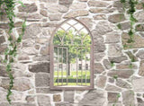 Garden Mirror Sand 100x45 cm Iron for Outdoor Use 318361