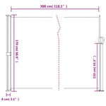 ZNTS Retractable Side Awning White 170x300 cm 4004331