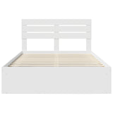 Bed Frame with Headboard White 150 x 200 cm Solid Pine Wood 3411399