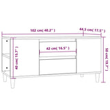TV Cabinet Smoked Oak 102x44.5x50 cm Engineered Wood 819601