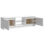 ZNTS TV Cabinet with LED Lights High Gloss White 120x30x35.5 cm 804289