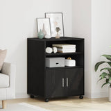 Cabinet with Shelf with Wheel Black Oak 60 x 48 x 74.5 cm 869242