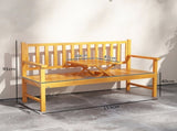 Wooden Bench with Liftable Middle Table, Outdoor Bench, Patio Loveseat for Porch, Garden, Seats 2-3 T3398P554346