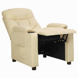 Recliner Chair Cream Fabric 339091