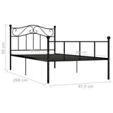 Bed Frame without Mattress Black Metal 90x200 cm 284523