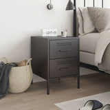 Bedside Cabinet Black 36x39x50.5 cm Steel 842922