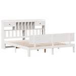 ZNTS Bookcase Bed without Mattress White 180x200 cm Super King Solid Wood Pine 3322699