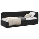 Corner Bed Frame with Headboard Black 80 x 200 cm Velvet 42016518