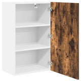 Hanging Cabinet with Door Smoked Oak and White 50 x 31 x 80 cm 884270