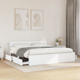 Bed Frame with Headboard without Mattress White 180x200 cm Super King 3295541