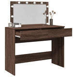 Dressing Table with LED Brown Oak 100x40x120 cm 848212