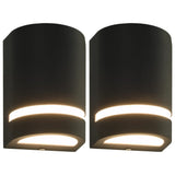 Outdoor Wall Lights 2 pcs 35 W Black Half-round 45648