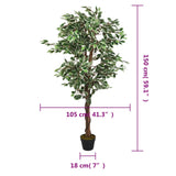 Artificial Ficus Tree 756 Leaves 150 cm Green 359027