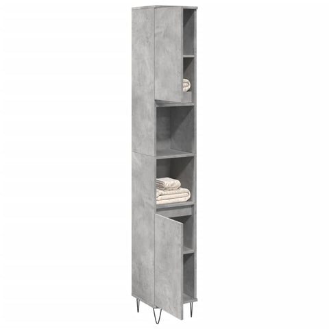 ZNTS Bathroom Cabinet Concrete Grey 30x30x190 cm Engineered Wood 857198