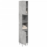 Bathroom Cabinet Concrete Grey 30x30x190 cm Engineered Wood 857198