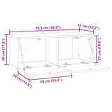 Wall-Mounted TV Cabinet Wall-mounted Old Wood 78.5 x 31 x 30 cm 898553