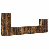 4 Piece TV Cabinet Set Smoked Oak Engineered Wood 3114627
