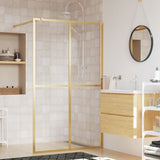Walk-in Shower Wall with Clear ESG Glass Gold 118x195 cm 154949