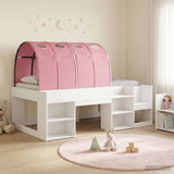 Bed with Tunnel 4 pcs White and Pink Engineered Wood 3423584