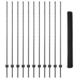 Welded Wire Fence 25 x 1.5 m PVC-Coated Steel Grey Mesh 3336870