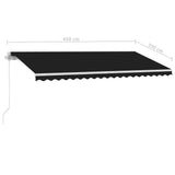 ZNTS Manual Retractable Awning with LED 450x350 cm Anthracite 3069644