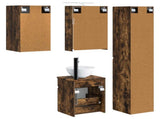 Bathroom Cabinet Set 5 pcs Smoked Oak 43 x 16 x 62.5 cm 3407347
